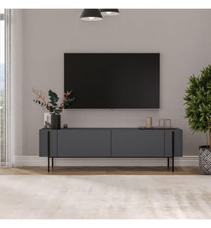 Meuble TV, Anthracite, PANNEAU DE PARTICULES 100 % REVÊTU DE MÉLAMINE