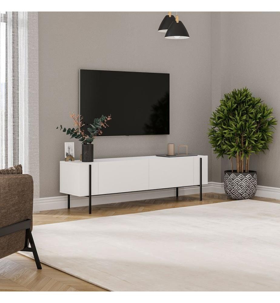 TV-Ständer, weiss, 100 % MELAMINBESCHICHTETE SPANPLATTE
