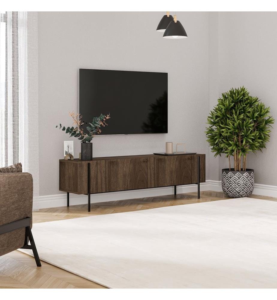 TV-Ständer, Walnuss, 100 % MELAMINBESCHICHTETE SPANPLATTE