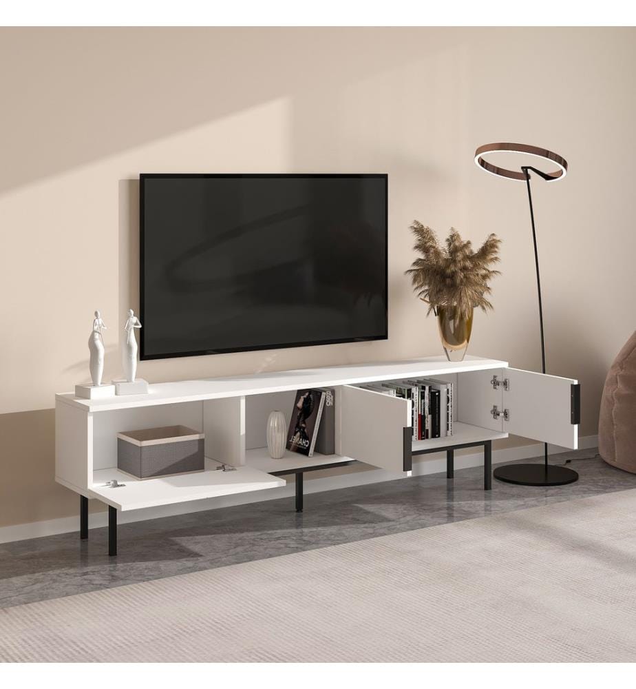 TV-Ständer, weiss, 100 % MELAMINBESCHICHTETE SPANPLATTE