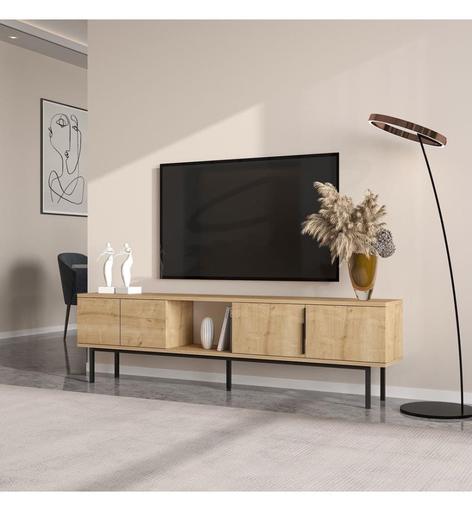 TV-Ständer, Sapphire Oak, 100 % MELAMINBESCHICHTETE SPANPLATTE