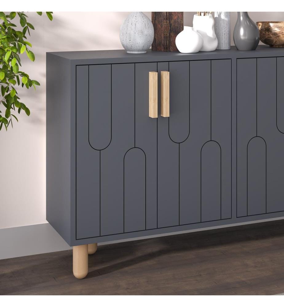 Console, antracite, 100% PANELLO MASSICCIO MELAMMINATO
