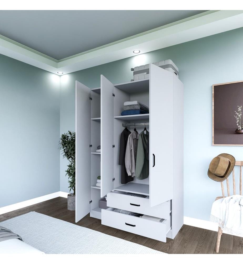 Armoire, blanc mat, 100% Melamine Particle Board