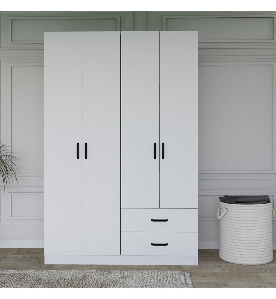 Armoire, blanc mat, 100% Melamine Particle Board