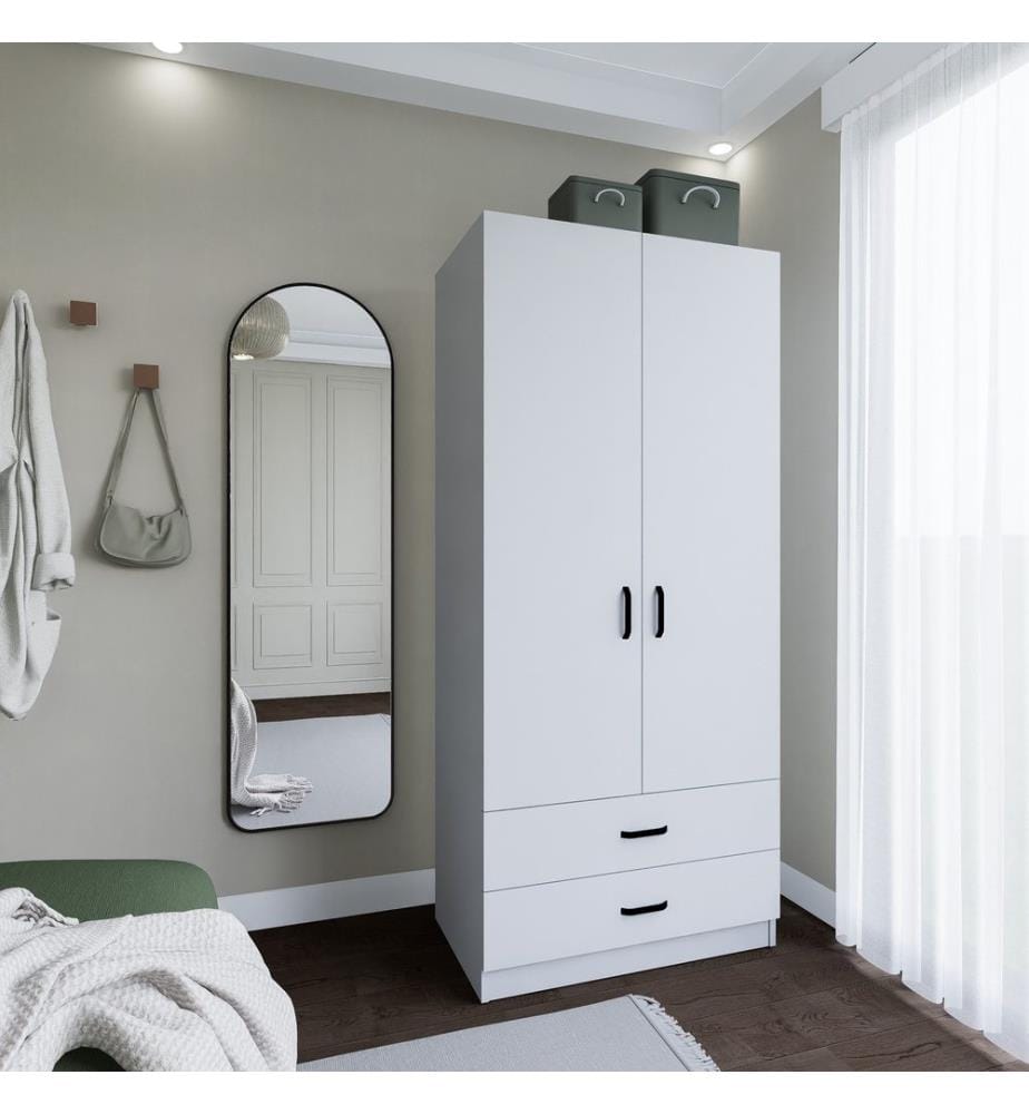 Armoire, blanc mat, 100% Melamine Particle Board