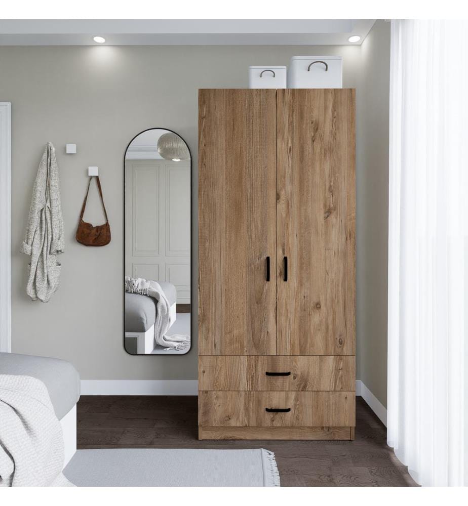 Wardrobe, Atlantic Pine, 100% Melamine Coated Particle Board
