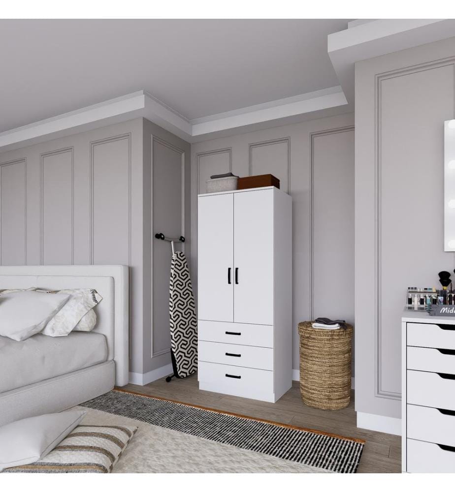 Armoire, blanc mat, panneau de particules 100 % mélaminé