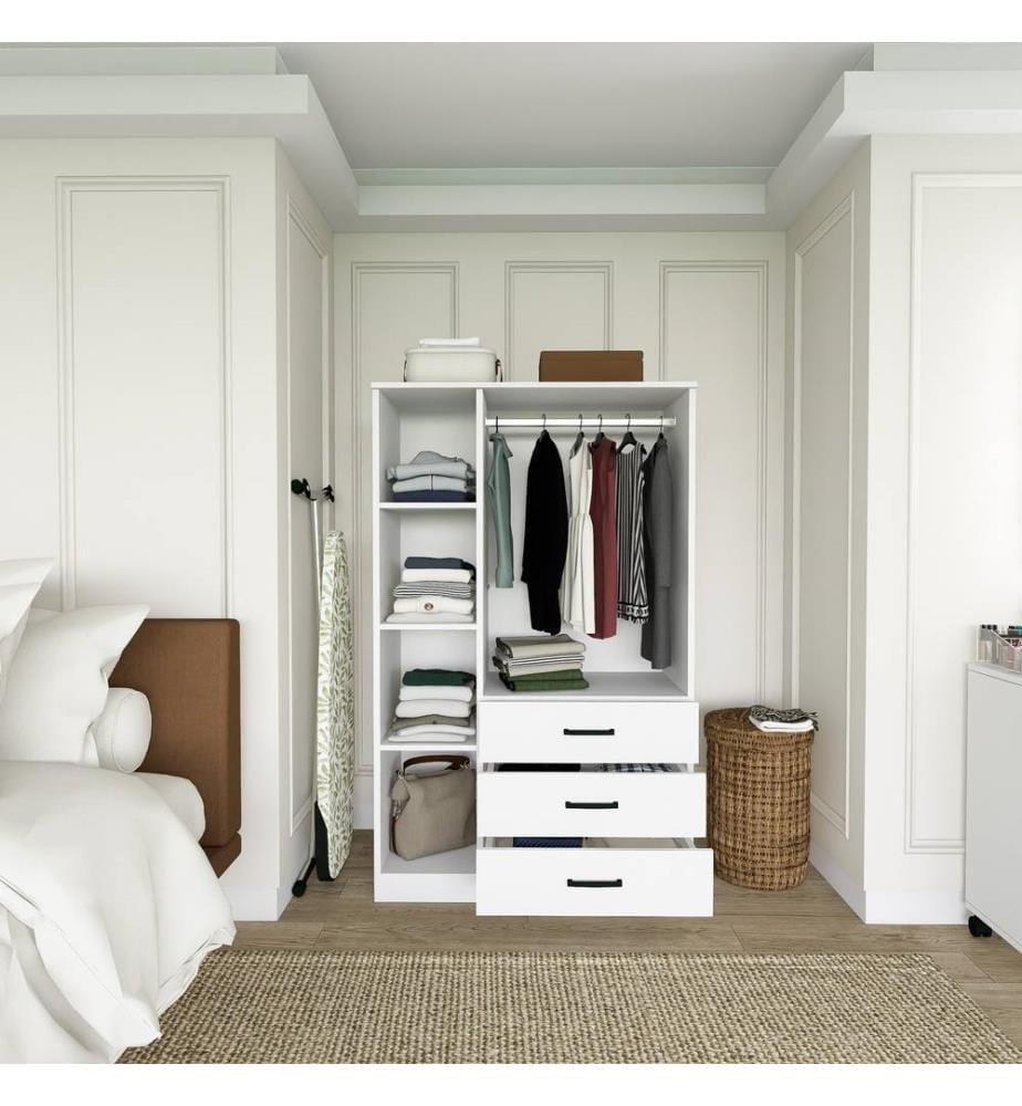 Armoire, blanc mat, panneau de particules 100 % mélaminé