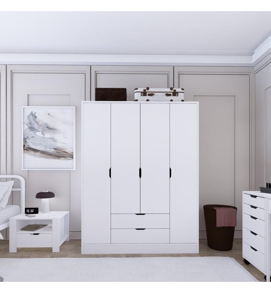 Armoire, blanc mat, panneau de particules 100 % mélaminé