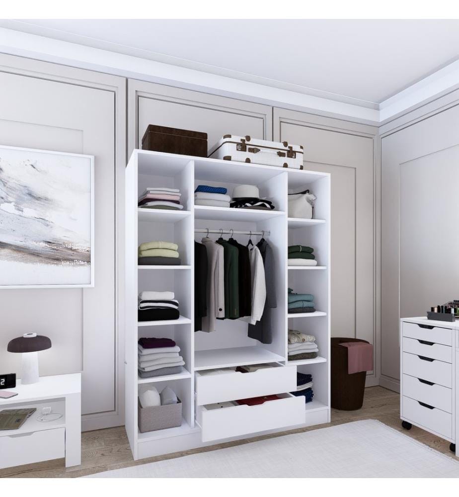 Armoire, blanc mat, panneau de particules 100 % mélaminé