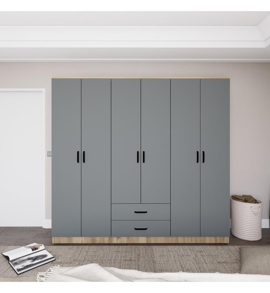 Armoire, gris, blanc, panneau de particules 100 % mélaminé