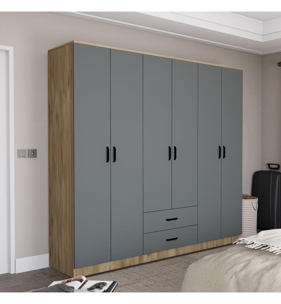 Armoire, gris, blanc, panneau de particules 100 % mélaminé
