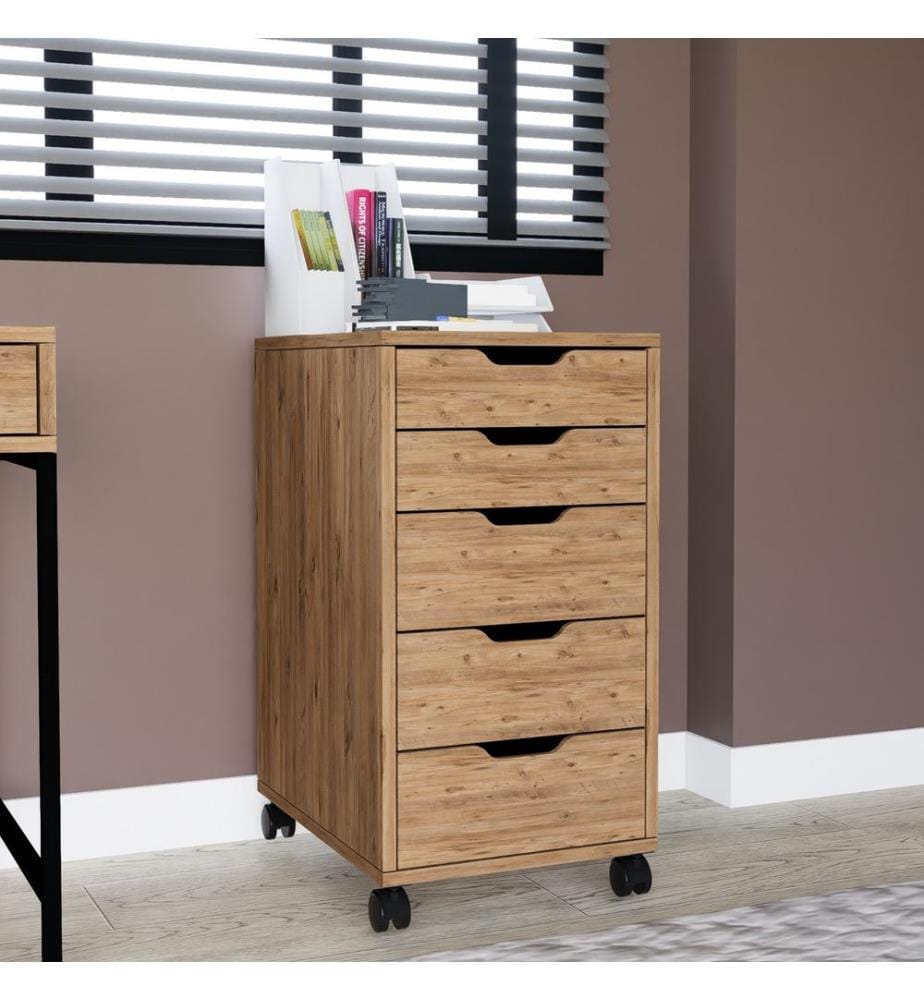 Commode, pin atlantique, panneau de particules 100 % mélaminé