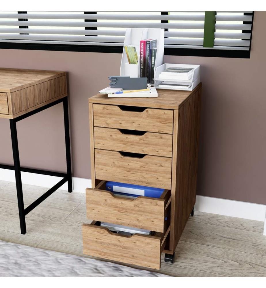 Commode, pin atlantique, panneau de particules 100 % mélaminé