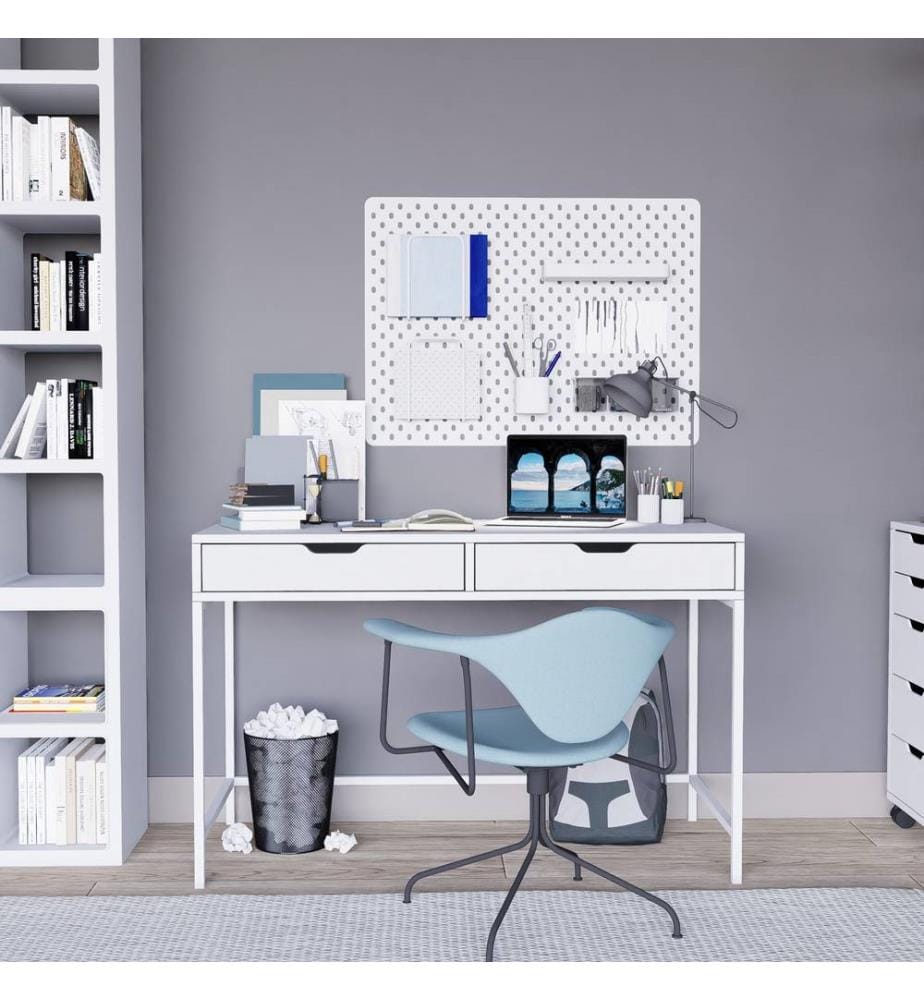Bureau, blanc, panneau de particules 100 % mélaminé