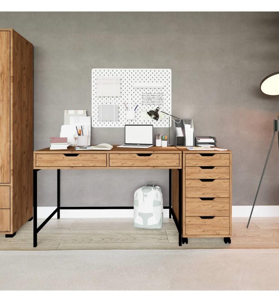 Bureau, pin atlantique, panneau de particules 100 % mélaminé