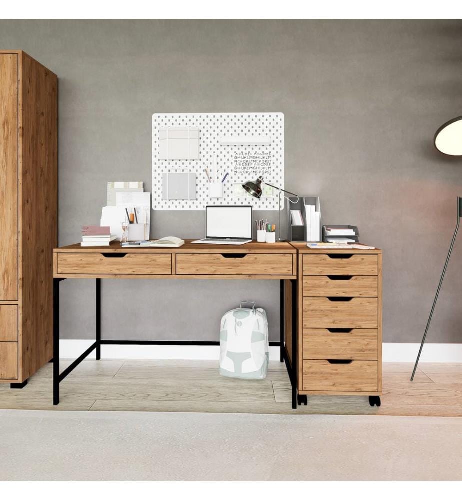 Bureau, pin atlantique, panneau de particules 100 % mélaminé