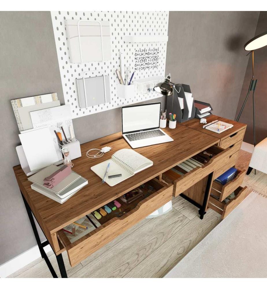 Bureau, pin atlantique, panneau de particules 100 % mélaminé