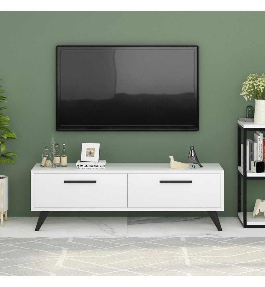 Weiss, Tv Schränke, 45X120X29,6 cm, Melaminbeschichtete Partikelplatte