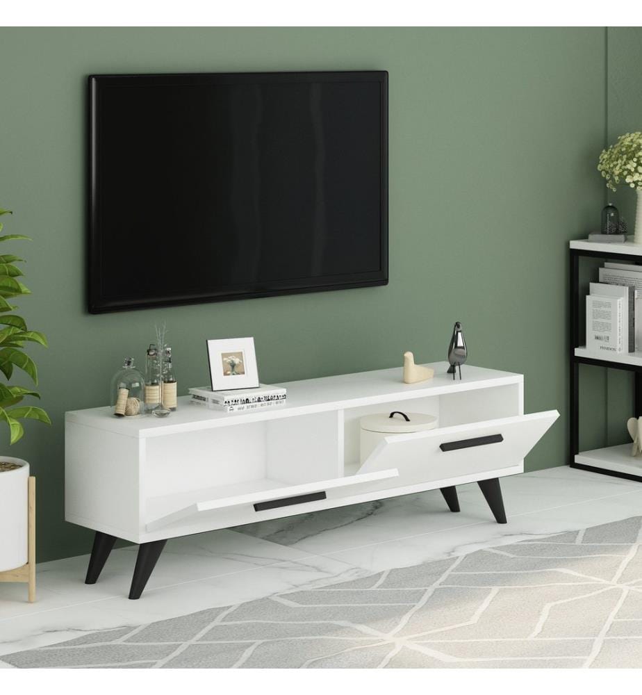 Weiss, Tv Schränke, 45X120X29,6 cm, Melaminbeschichtete Partikelplatte