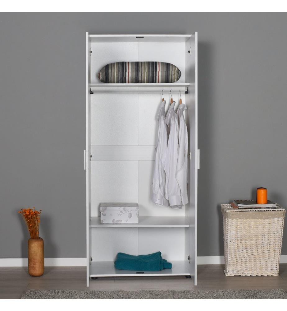 Wardrobe, White, Melamine Coated Particle Board