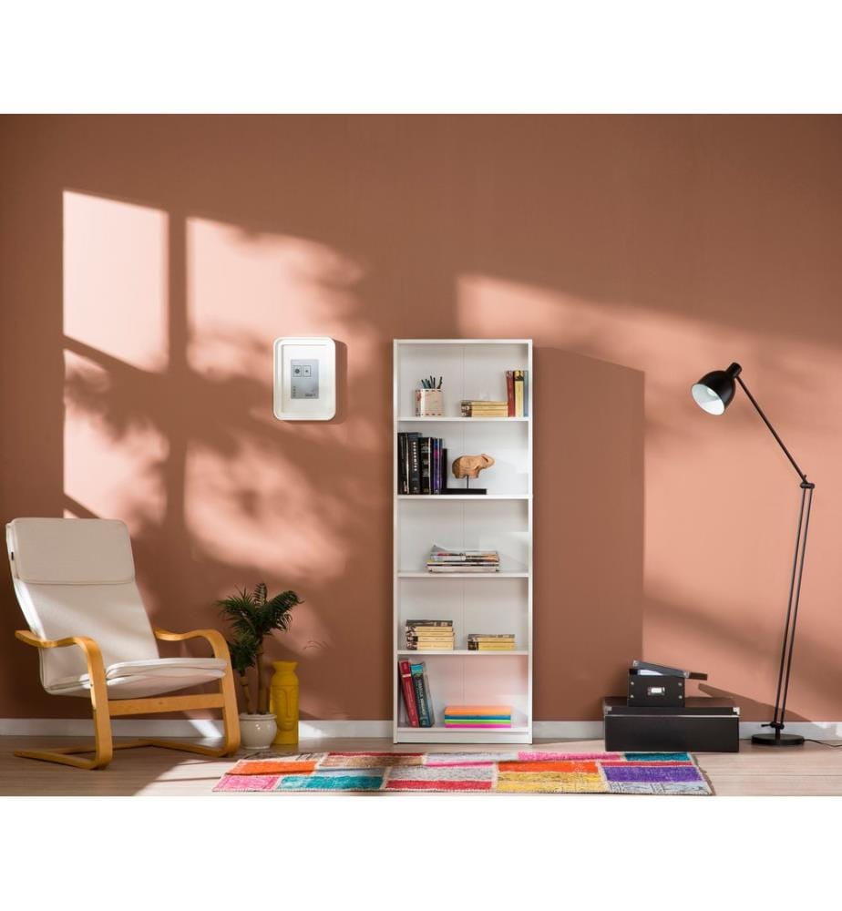 Blanc, Librairie, 170X58X23 cm, Plaque De Particules Enrobée De Mélamine