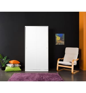 Bianco, Armadi, 182X94X52 cm, Piastra Di Particelle Con Rivestimento A Melamina