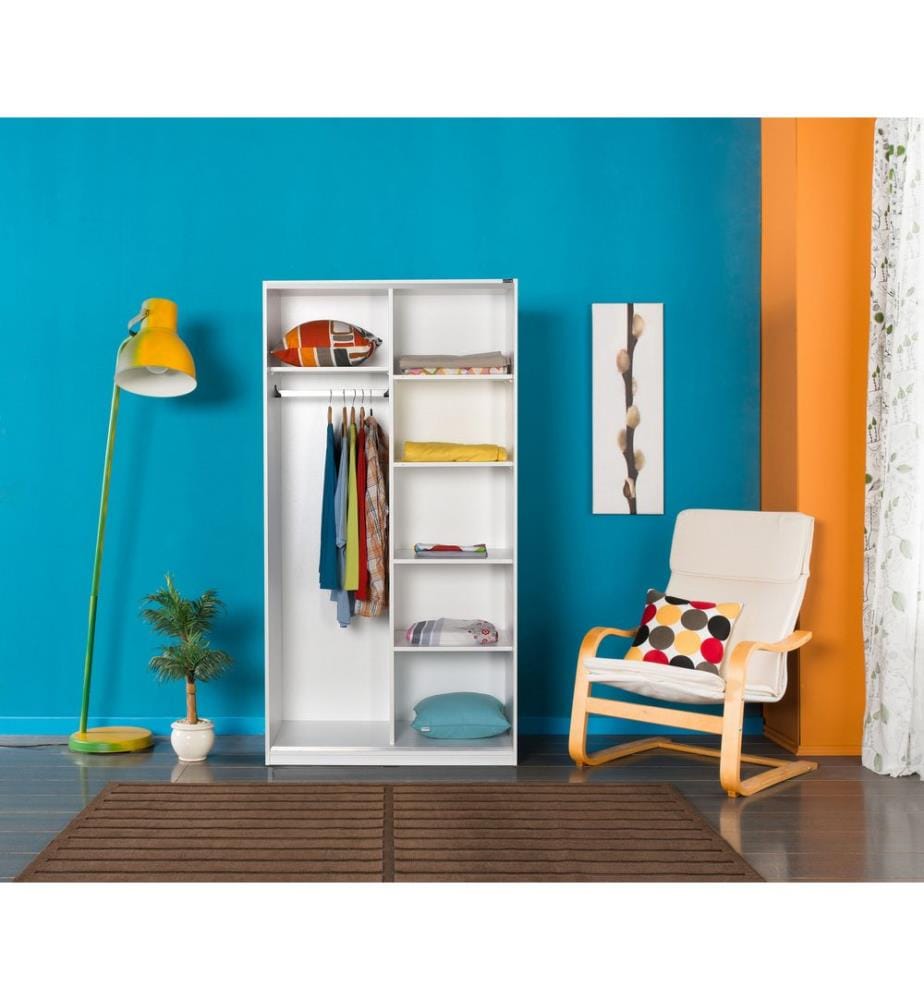 Wardrobe, White, Melamine Coated Particle Board