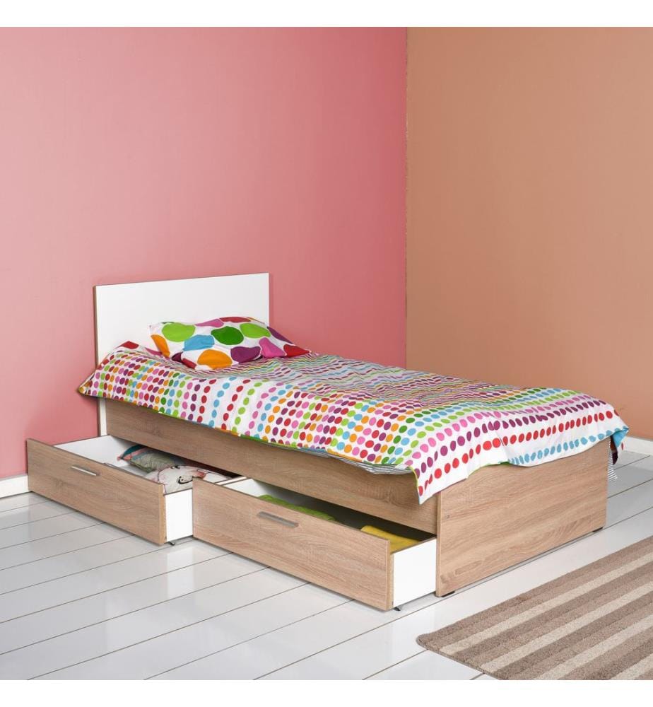 Single Bedstead, SonomoWhite, Melamine Coated Particle Board