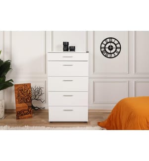 Bianco, Cassetti Di Cassetti, 108X60X44 cm, Piastra Di Particelle Rivestita Di Melamina