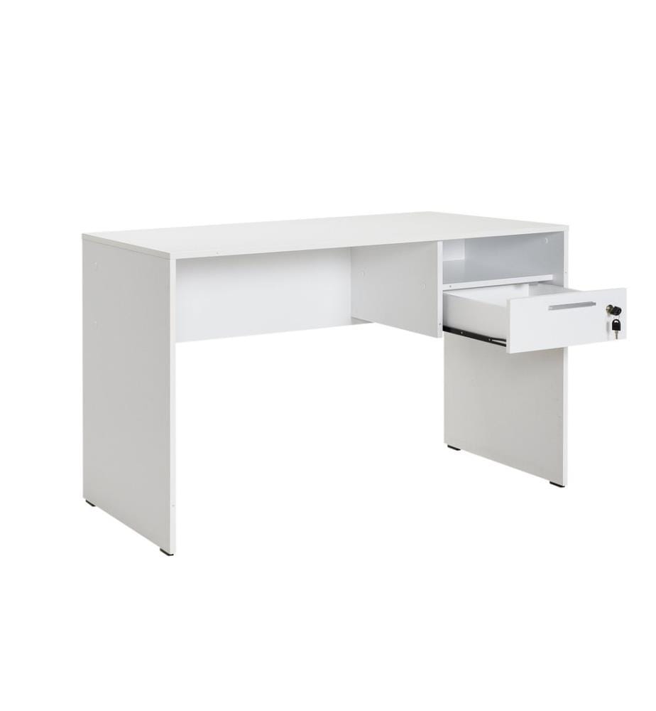 Study Desk, White, Melamine Coated Particle Board