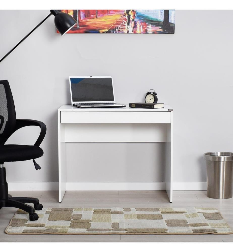 Study Desk, DiamondWhite, Melamine Coated Particle Board