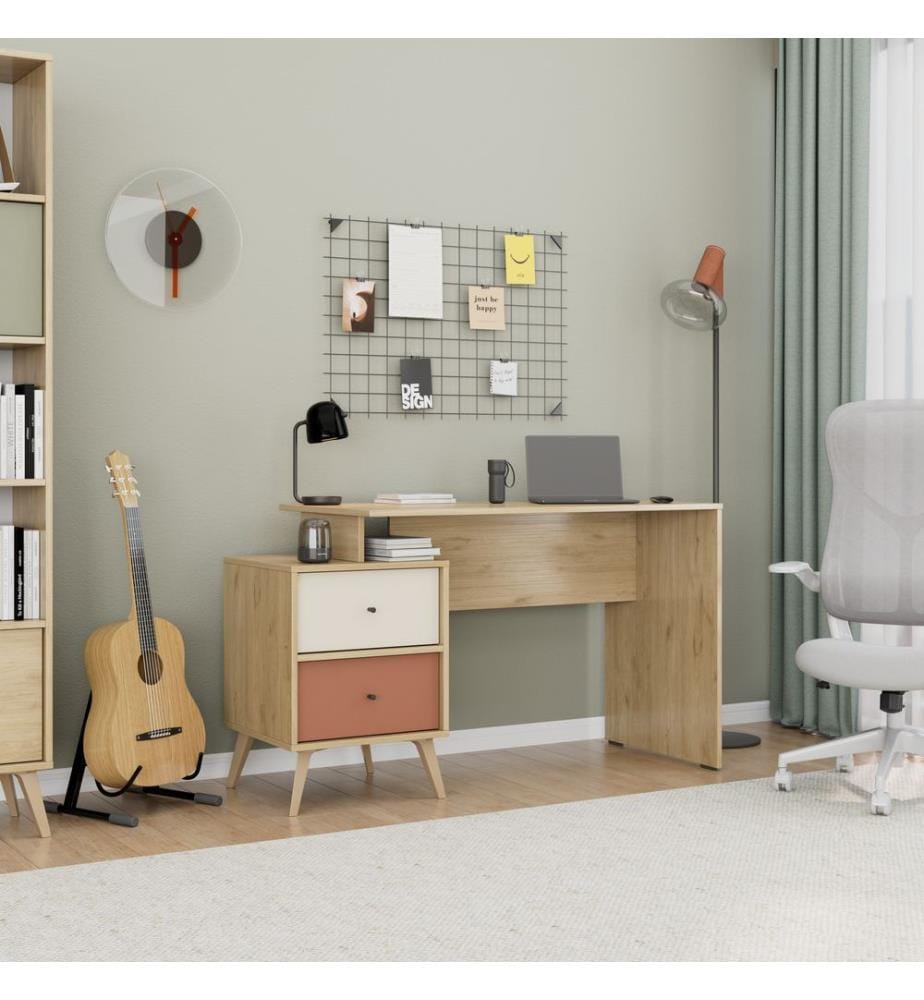 Study Desk, Multicolor, 100% MELAMINE COATED PARTICLE BOARD