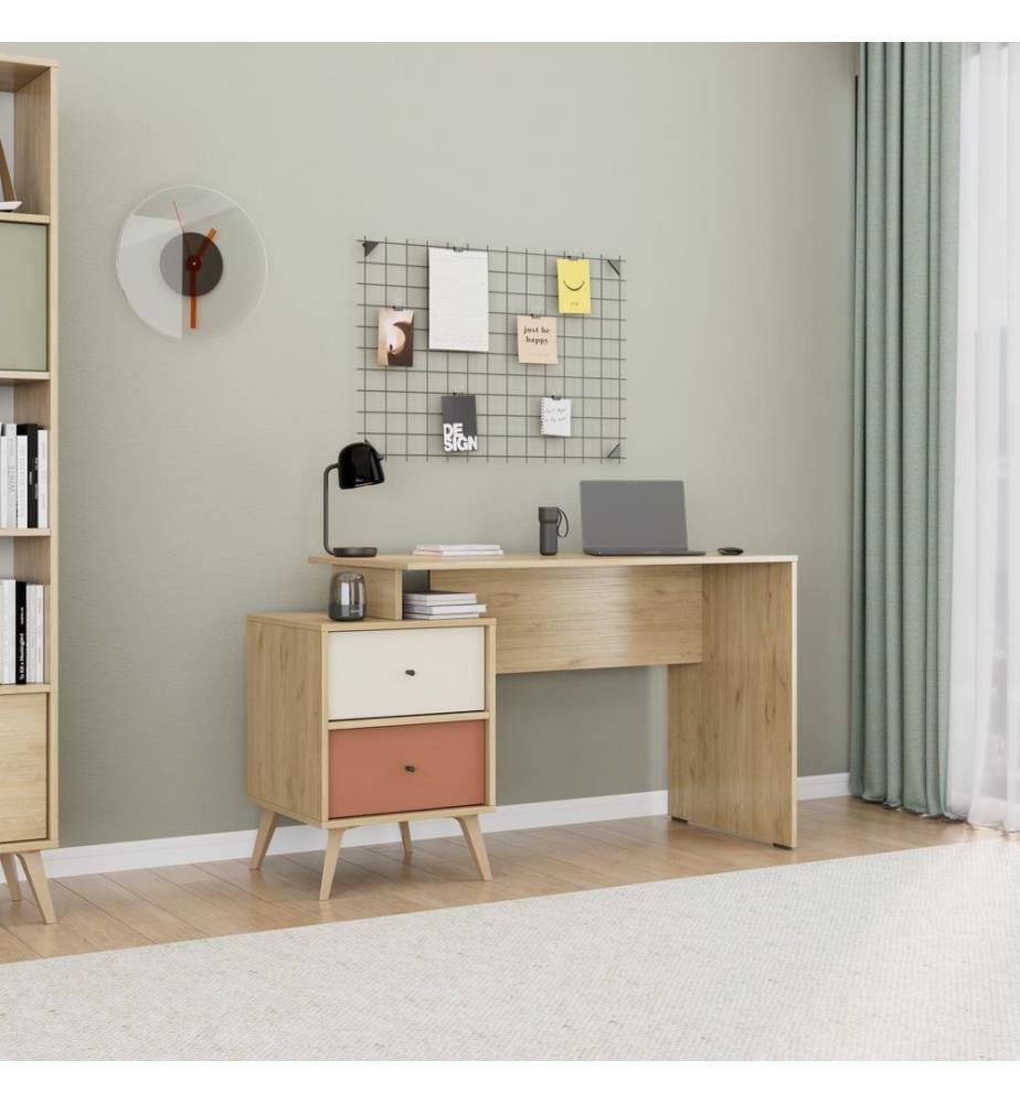 Study Desk, Multicolor, 100% MELAMINE COATED PARTICLE BOARD