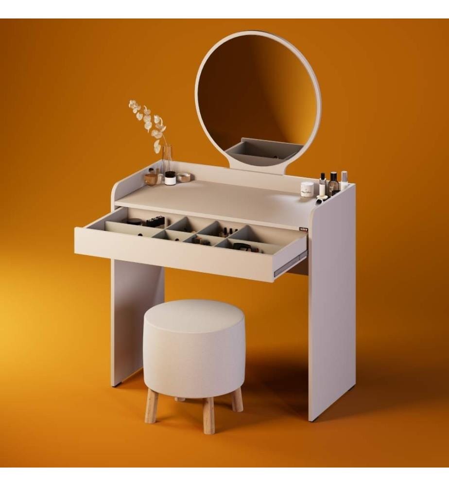 Coiffeuse, vison, panneau de particules 100 % mélaminé