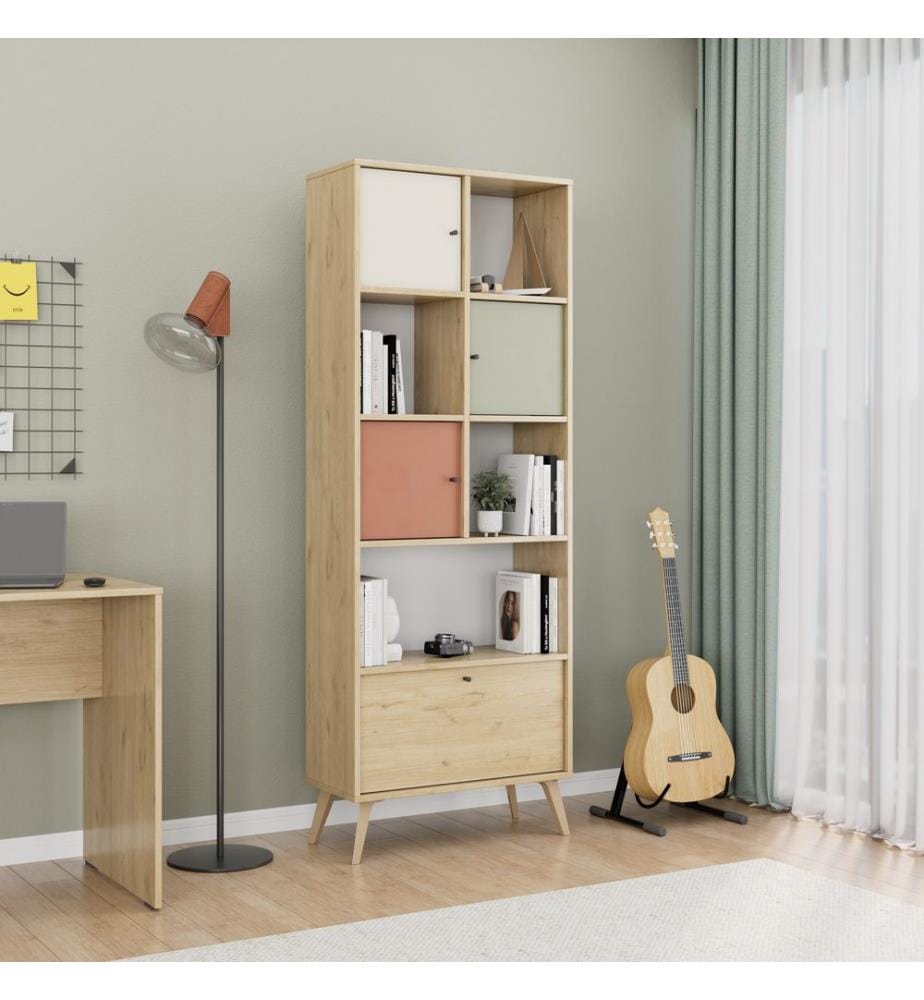 Bücherregal, mehrfarbig, 100 % MELAMINBESCHICHTETE SPANPLATTE