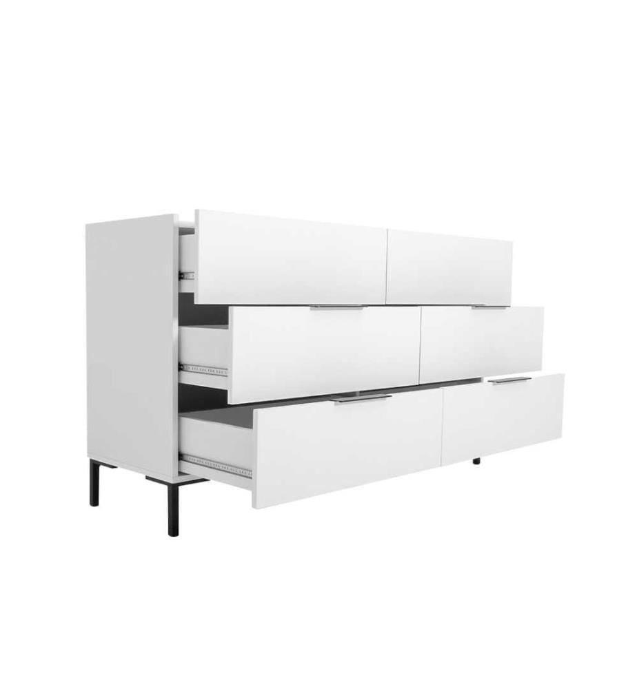 Commode, blanc, PANNEAU DE PARTICULES 100 % REVÊTU DE MÉLAMINE