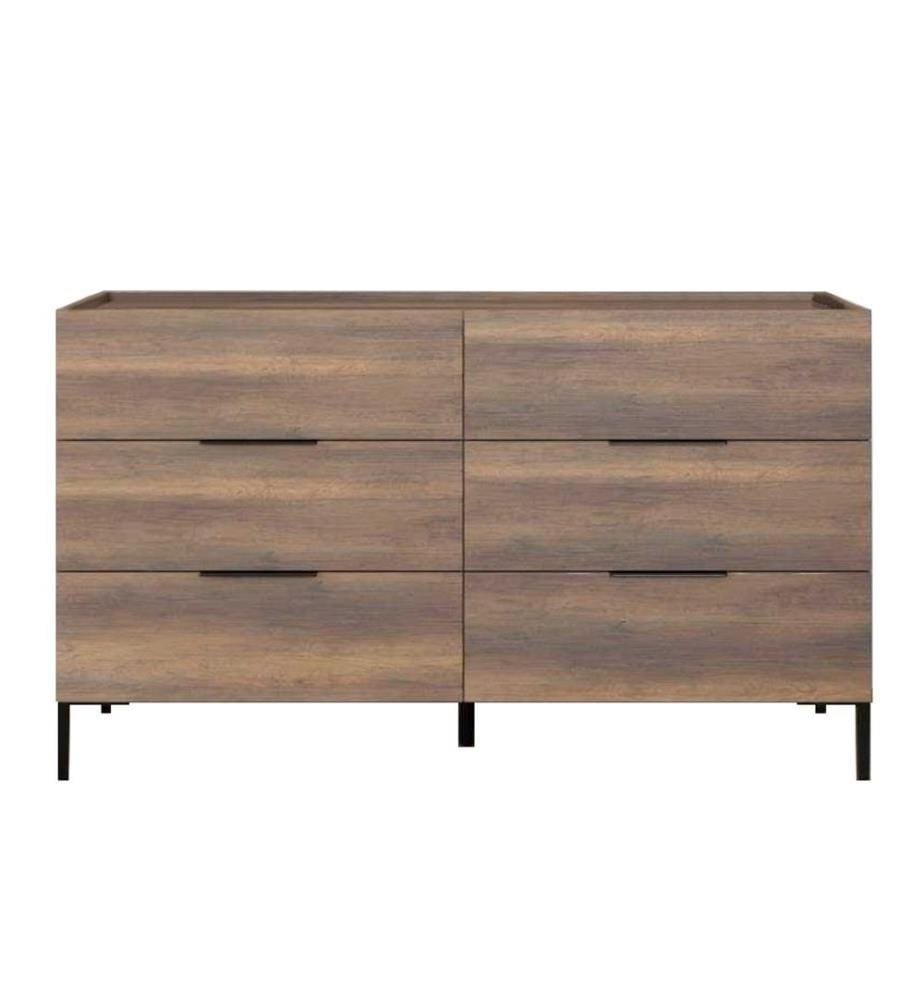 Commode, noyer, PANNEAU DE PARTICULES 100 % MÉLAMINÉ