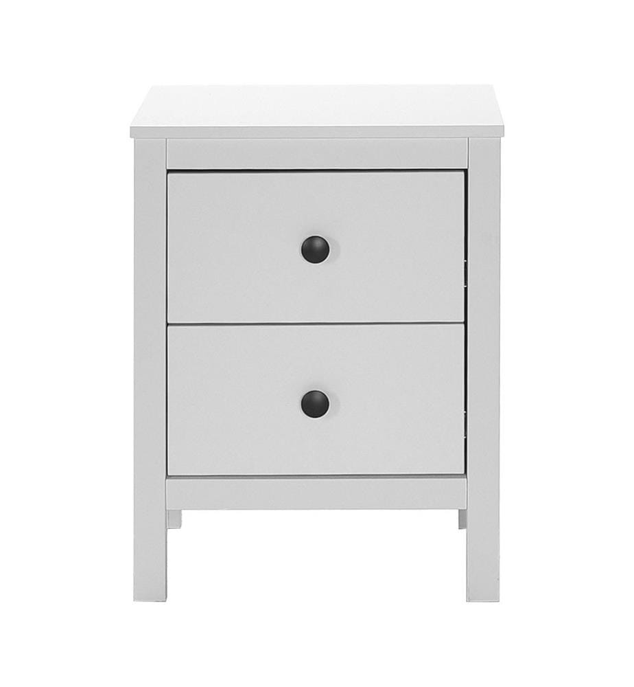 Table de nuit, blanc, panneau de particules mélaminé