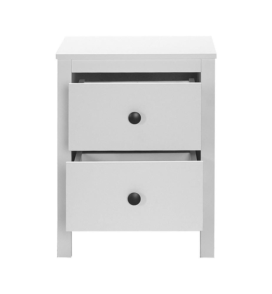 Table de nuit, blanc, panneau de particules mélaminé
