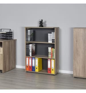 Bücherregal, Walnuss hell, Melaminbeschichtete Spanplatte