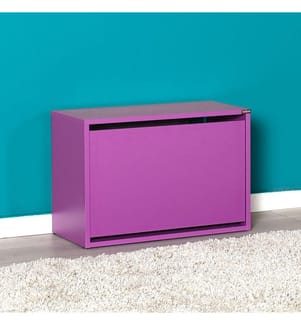 Schuhschrank, Violett, Melaminharzbeschichtete Spanplatte