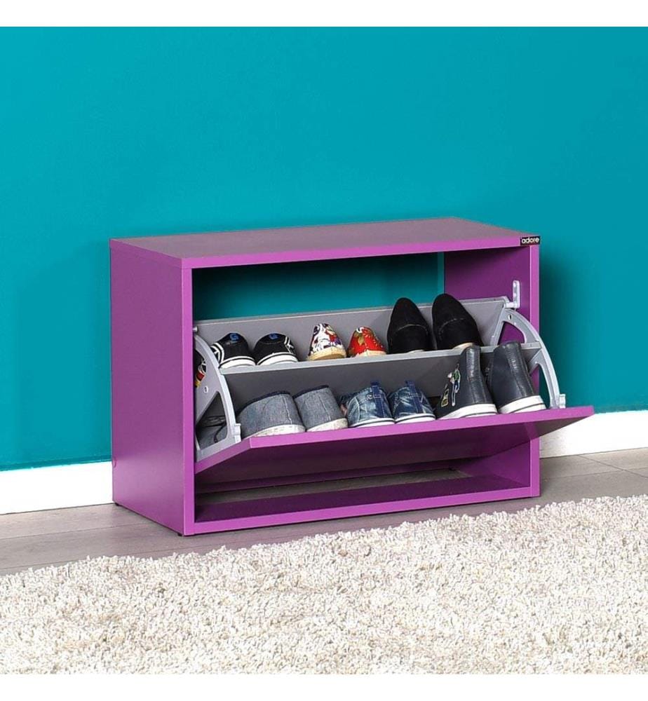 Meuble à chaussures, violet, panneau de particules mélaminé