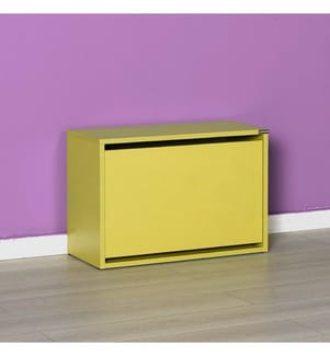 Schuhschrank, Grün, Melaminbeschichtete Spanplatte