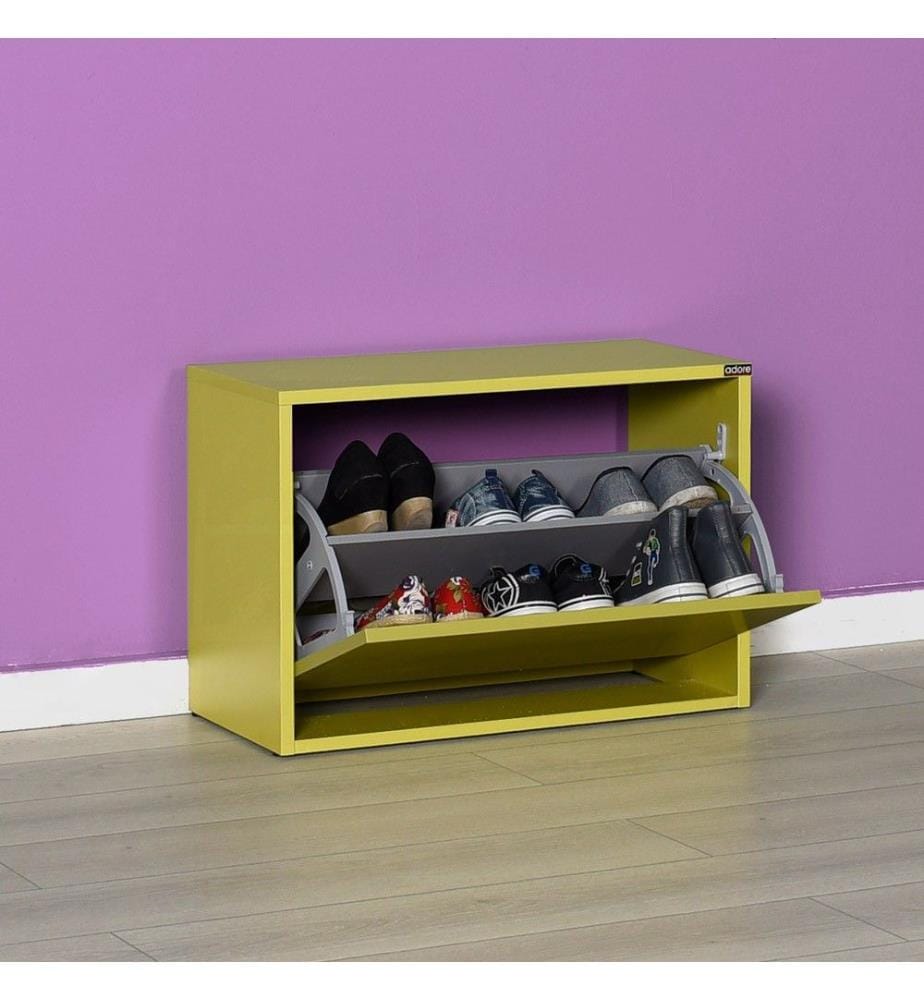 Meuble à chaussures, vert, panneau de particules mélaminé