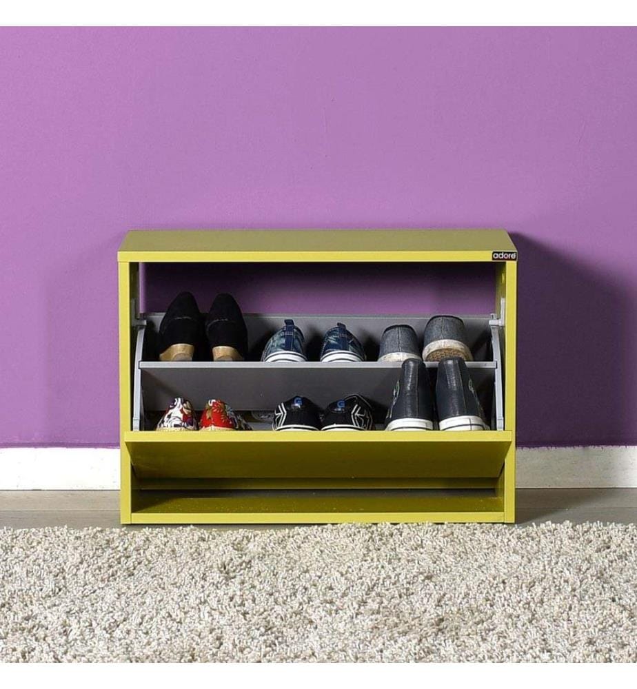 Meuble à chaussures, vert, panneau de particules mélaminé