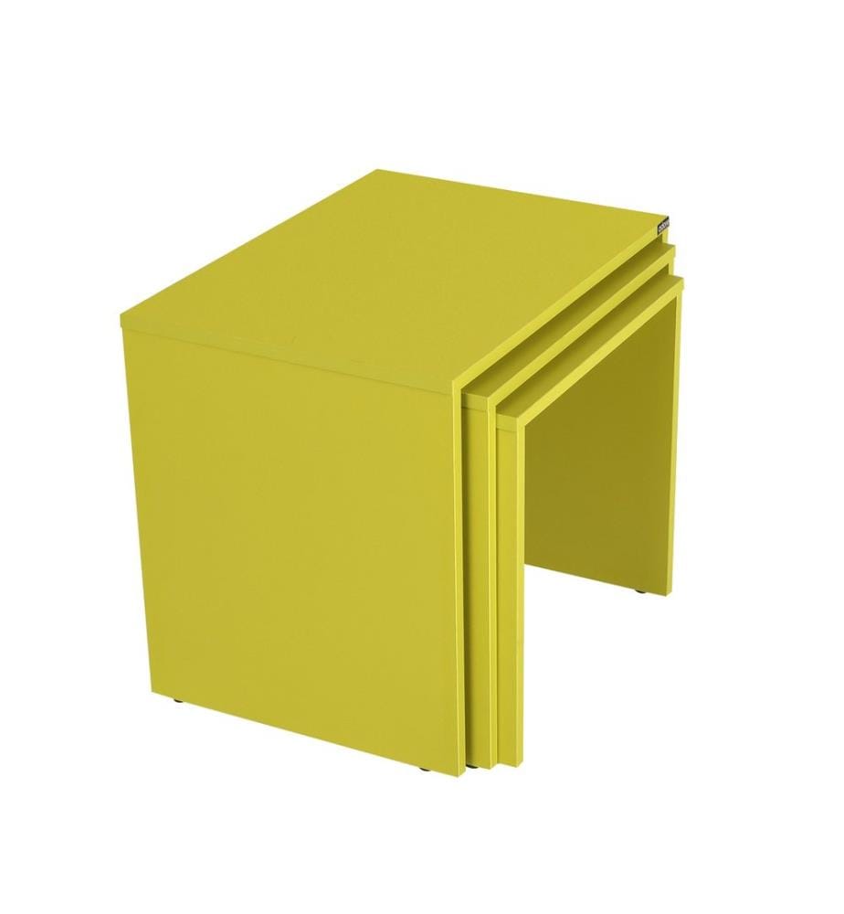 Table gigogne, vert, panneau de particules mélaminé