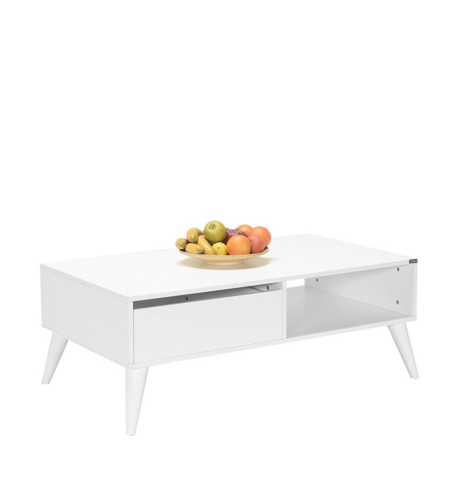 Table basse, Diamond White, panneau de particules mélaminé