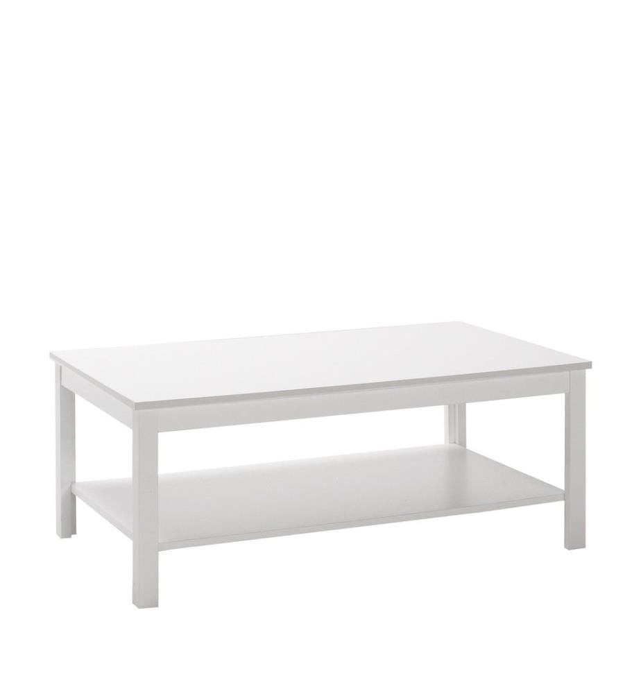 Table basse, blanche, panneau de particules mélaminé