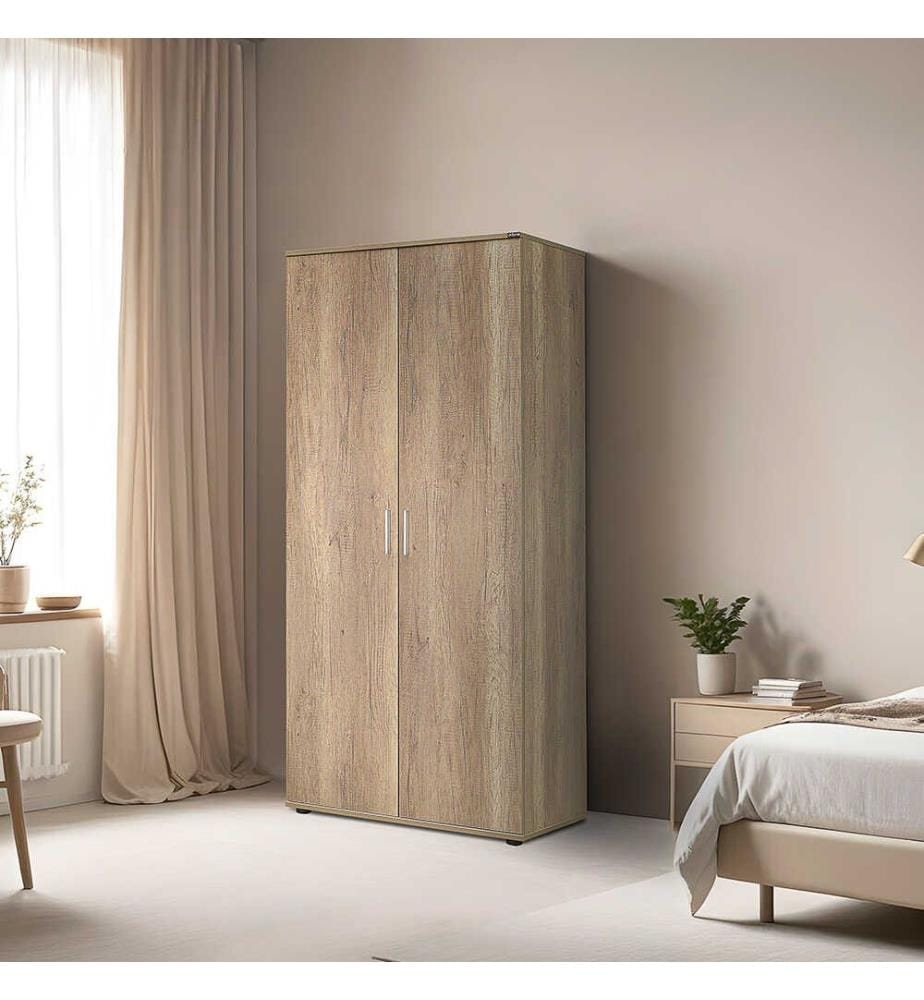 Armoire, noyer clair, panneau de particules 100 % mélaminé